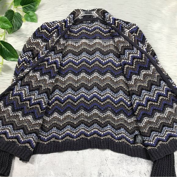 NIC+ZOE Celestial Open Front Chevron Pattern Knit Cardigan Women’s Size Small - Picture 9 of 13